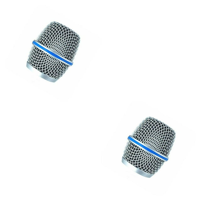 Maytalsory Metal Replacement Microphone Grille Universal Detachable Wired Wireless Build-in Sponge Concert Mic Head Accessories Type 4 2Set