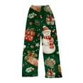 thumbnail image 6 of WTOBBY Women's Christmas Print Flannel Pajama Pants, Casual and Fashionable Sleepwear with Festive Patterns, Soft Fabric for Comfortable Home Use,Dark Green XL, 6 of 6