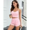 thumbnail image 2 of Womens Sets 2 Piece Outfits Summer Sexy Crop Top and High Waisted Shorts Pajama Set, 2 of 5