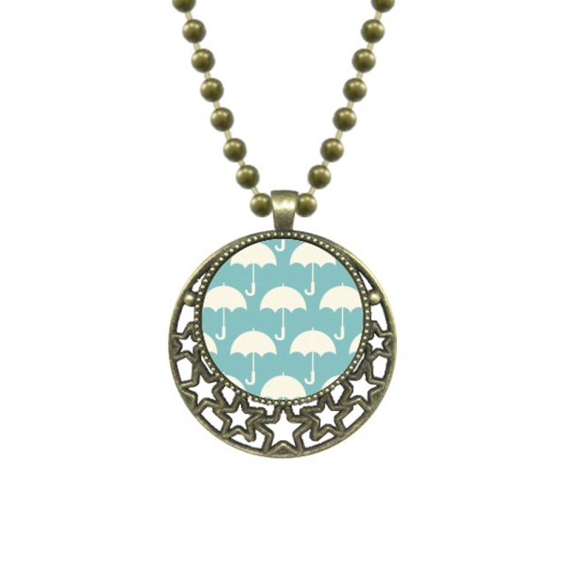 Paraguas blanco patrón del tiempo Colgante Estrella Collar Luna Cadena Joyas Unbranded M