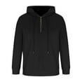 thumbnail image 4 of Mens Half Zip Hoodies Top Casual Solid Long Sleeve Sports Pullover Lightweight Waffle Blouse, 4 of 5