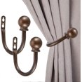 thumbnail image 1 of Sumnacon Juego de 2 sujetadores decorativos para cortinas, sujetadores de cortina de ventana de aleación de aluminio para montaje en pared para dormitorio, sala de estar y oficina. Incluye tornillos., 1 of 5