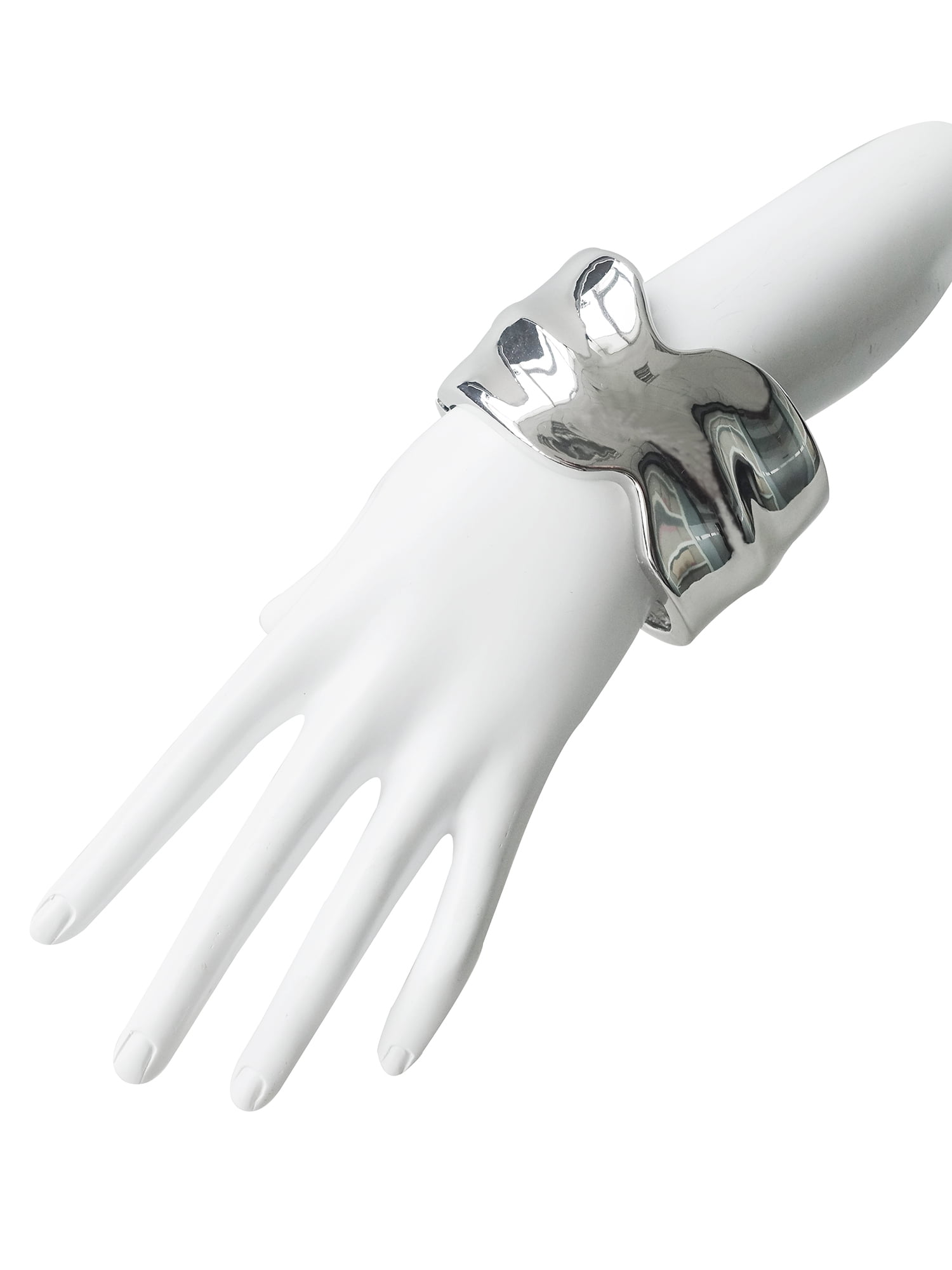 Time and Tru Women's Hinged Cuff Bracelet, Silver-Tone