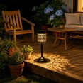 thumbnail image 4 of Aaihamo Outdoor Solar Table Lamp, Black Openwork Waterproof Ironwork LED Projection Light, Solar Powered Peony Flower Table Lamp for Outdoor Garden Yard, 4 of 6