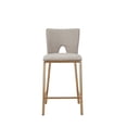 thumbnail image 3 of Modrest Burton Contemporary Beige & Brass Counter Stool (Set of 2), 3 of 5