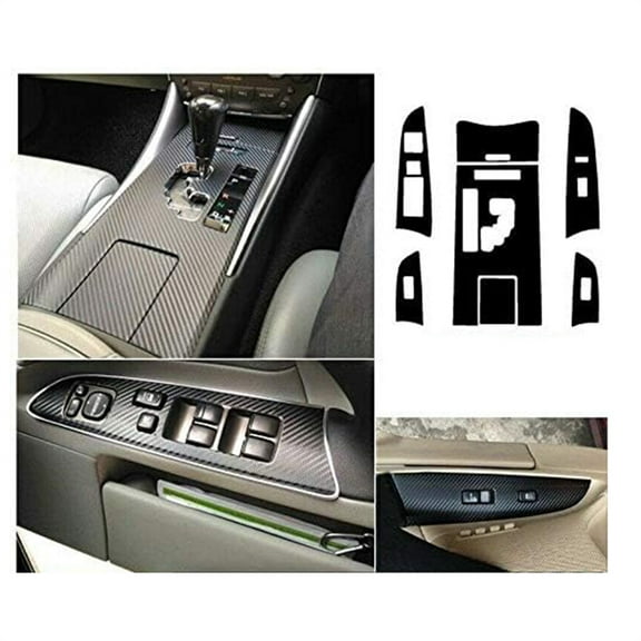 3D Carbon Fiber Look Gear Shift Box Panel Trim Cover For LEXUS IS250 300 350 2006-2012