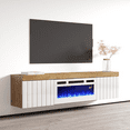 thumbnail image 2 of Knoxville WH-EF Floating Fireplace TV Stand for TVs up to 80", Modern High Gloss 71" Entertainment Center, Wall Mounted Electric Fireplace TV Media Console with Storage Cabinets, 2 of 9