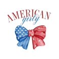 thumbnail image 2 of Independence 1pc New Summer Girl American Girly Bow Design Print Short Sleeved 100% Cotton T-shirt Comfy Casual Tees For Girls, 2 of 7