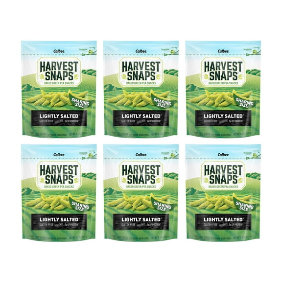 Harvest Snaps Veggie Chips | Lightly Salted | 8.5 oz, Case of 6 | Plant Protein, Gluten Free Baked Vegetable Crisps | Made in USA