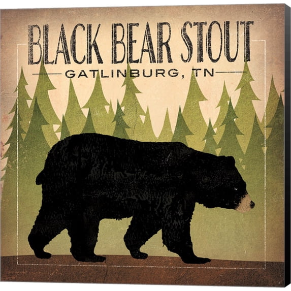 Take a Hike Bear Black Bear Stout by Ryan Fowler, Canvas Wall Art