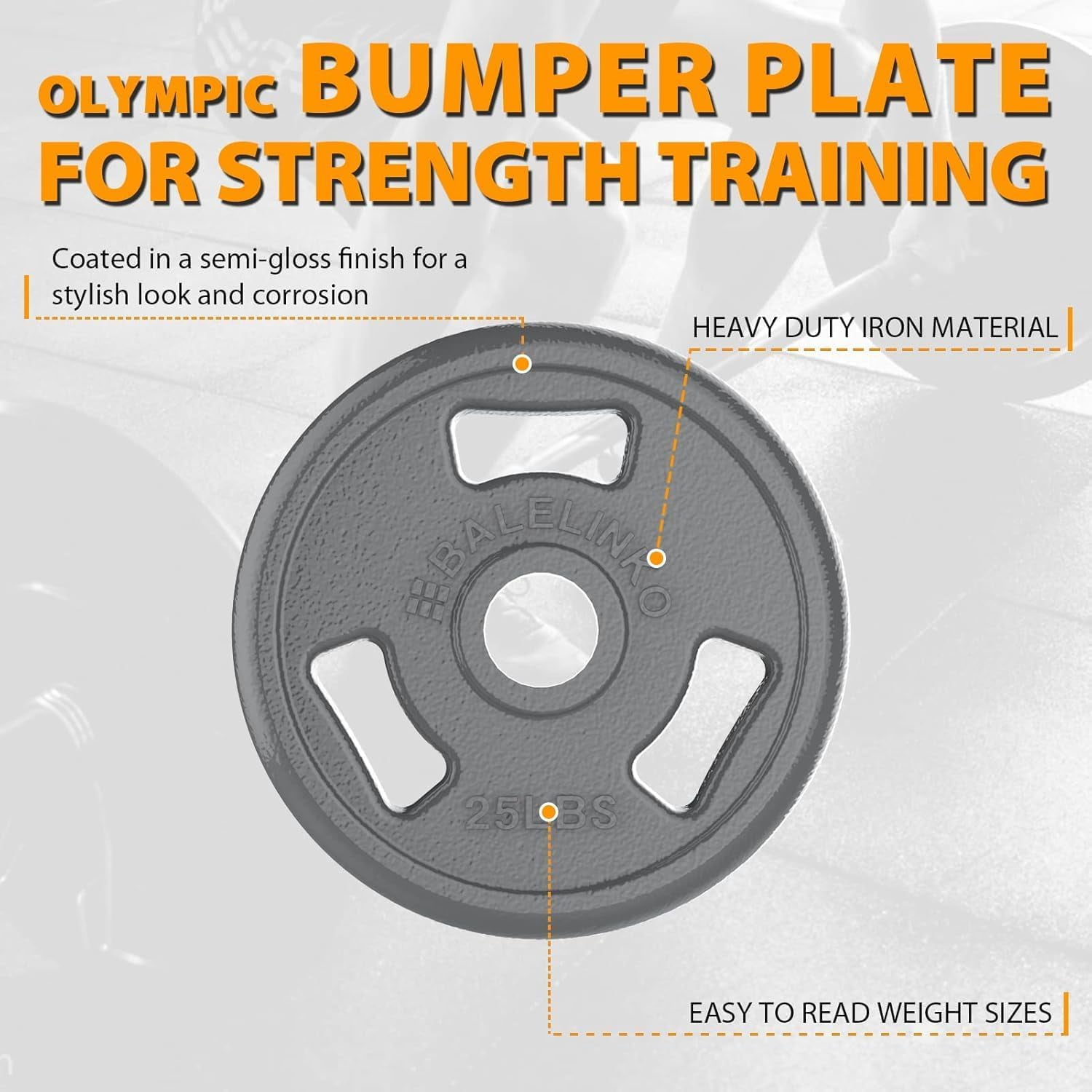 2-Inch Olympic Grip Plate Weight Plate for Strength Training, Weightlifting and Crossfit