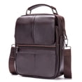 thumbnail image 1 of Bolso de cuero para hombre, maletín vertical informal, bolso de negocios para documentos para hombre, bolso cruzado de piel de vaca, bolso de hombro para generar cabello, 1 of 5