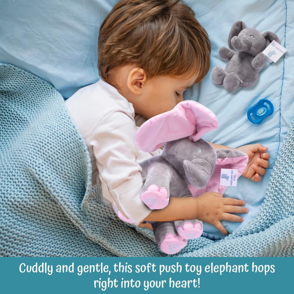 Stuffed Elephant Set - Kaia Interactive Musical Peek-A-Boo Elephant Stuffed Animal Toy & Soft Plush Baby Elephant, Gift for Birthday, Baptism, Baby Shower, Stuffed Toy for Toddlers & Kids, Ages 0 -Up