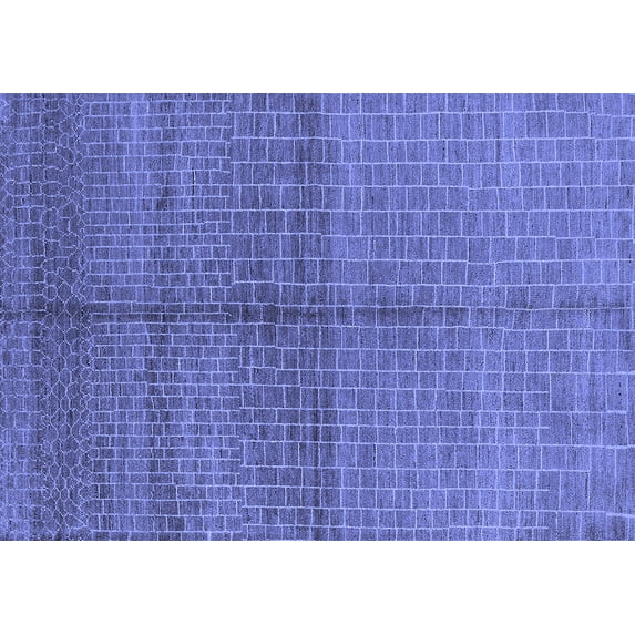 Ahgly Company Indoor Rectangle Oriental Blue Industrial Area Rugs, 8' x 10'