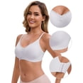 thumbnail image 3 of DARING DIVA Lace Trim Wireless Bra Adjustable Spaghetti Straps Lift Up L Light Purple, 3 of 6