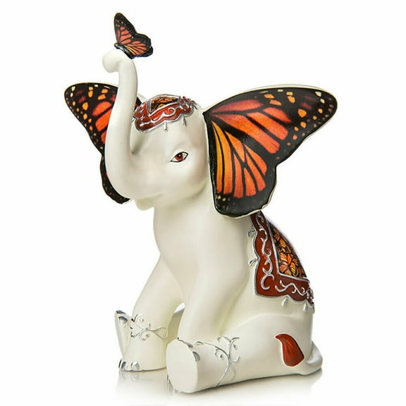 The Hamilton Collection Magical Monarch Butterfly and Elephant Figurine 4-inches