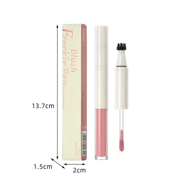 LEHOZIHEQ Freckle Blush Pen, Liquid Face Blush Freckle Pen, 2 in 1 Double-ended Waterproof Long Lasting Freckle Stamp Pencil and Rose Liquid Blush for Natural Face Makeup(B)