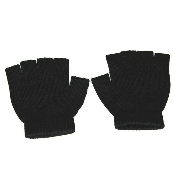 Guantes de Medio Dedo Bling Bling para Mujer Fitness Color Negro