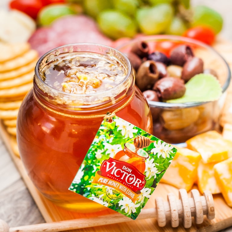Don Victor 16 oz Pure Honey with Raw Honeycomb, Premium Flavor