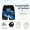 thumbnail image 4 of Kdxio Blue Viper Snake Print Men'S Swim Trunks With Compression Liner 7 Inch Inseam Quick Dry Swim Shorts, 4 of 7