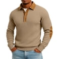 thumbnail image 2 of Kakii Men's Textured Sweatshirt Fleece Lined Thermal Elbow Patches Heavyweight Pullover, 2 of 6