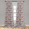 thumbnail image 2 of Vintage Window Curtains, Watercolor Roses on Nostalgic Polka Dotted Muted Background Garden Art, Lightweight Decor 2-Panel Set with Rod Pocket, Pair of - 28"x84", Taupe Grey Coral Blush, by Ambesonne, 2 of 3