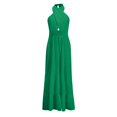 thumbnail image 3 of Robe d'Été pour Femmes à Col Licou Croisé Sans Manches, Couleur Unie, Découpes, Dos Nu, Fluide, Ligne A, Robe Maxi, 3 of 4