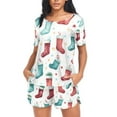 thumbnail image 4 of joogoo Women's Pajama Set Christmas Socks Short Sleepwear Loungewear with Pockets XXL, 4 of 7