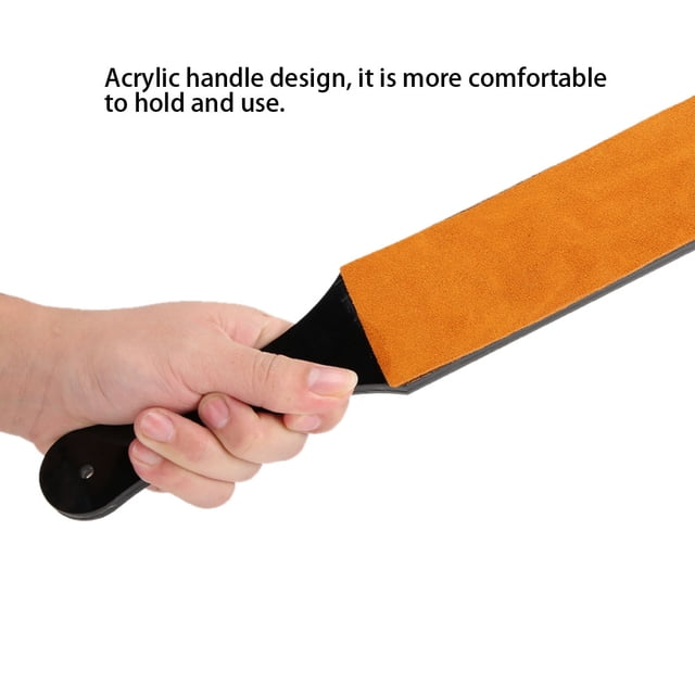 Saluaqui Afilador de Cuchillas de Cuero de Doble Cara de Buena, Acrílico, Kit de Afilador de Cuero Artesanal para Uso Profesional y Domísico, Afilador de