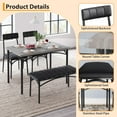thumbnail image 3 of OUYAWEI Dining Table Set for 4,Kitchen Table and 2 Chairs & 1 Bench with UpholsteRed ,4 PCS Dining Table Set for Small Space,Apartment,Gray, 3 of 8