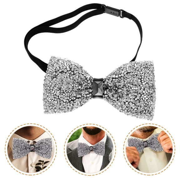 LOLIPPYY Men's Rhinestone Bow Tie, Stylish Decorative Accessory for Wedding, Prom, Banquet, Party and Formal Events