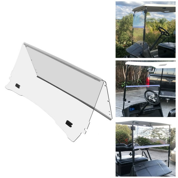 Kojem Clear Windshield for 1994-2014 EZGO TXT & Medalist Folding Golf Cart Clear Fold Down Windscreen 1995-2013