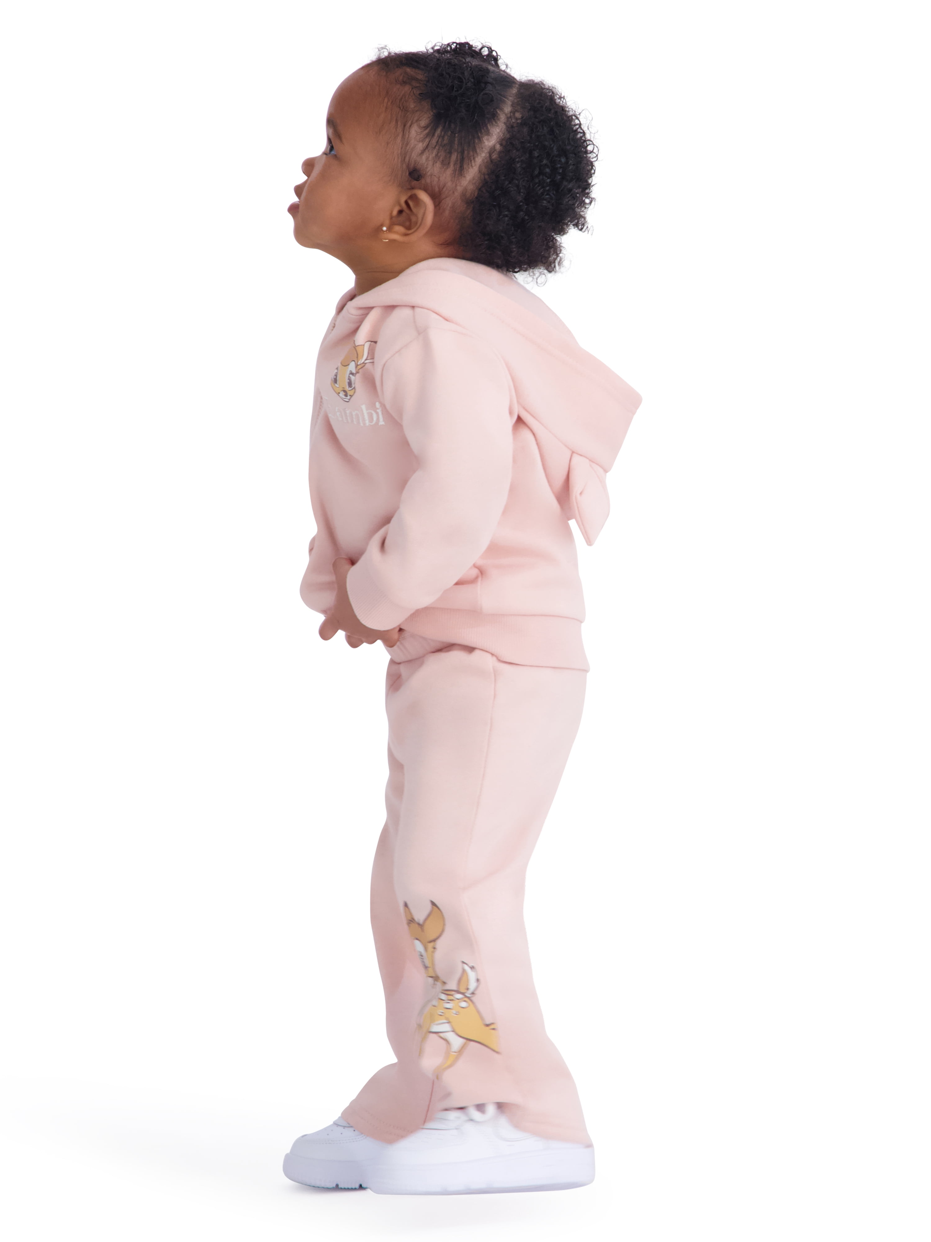 Bambi Baby Girl 3 Piece Fleece Jogger Set, Sizes 0-24 Months