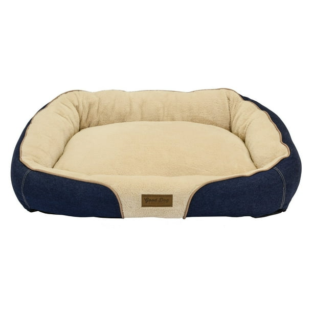 DMC Good Dog Large Denim Bolster Pet Bed