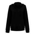 thumbnail image 5 of HLKJKLS Long Sleeve Shirts For Women Zip Up Hooded Cardigan With Large Pockets Long Sleeve Polyester Cotton Blend Black S-3Xl, 5 of 8