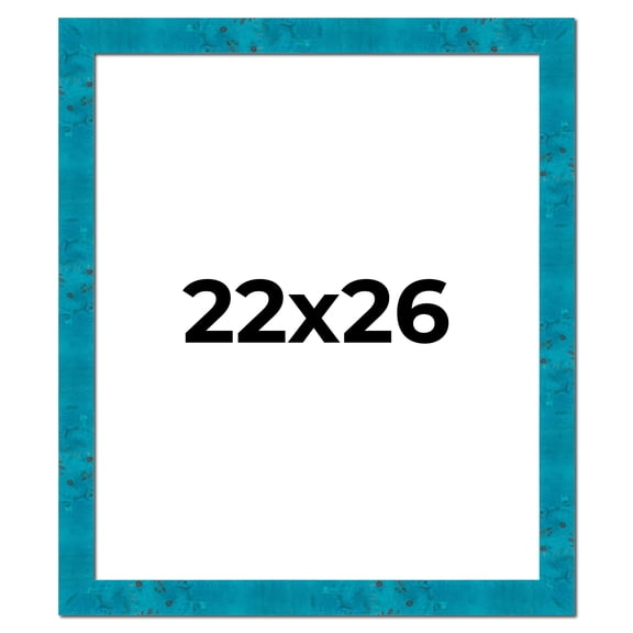 22x26 Frame Blue Teal Burl Wood Picture Frame | 1.75 Inch Moulding Width | Interior Frame Depth 0.5