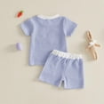 thumbnail image 5 of TOWED22 Toddler Boy 2Pcs Summer Outfits Cotton Short Sleeve T-Shirt and Shorts Dinosaur Clothes Blue,2-3 Y, 5 of 8