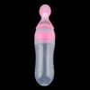 Baby Silicone Squeeze Feeding Bottle With Spoon Food Rice Cereal Feeder 90ML