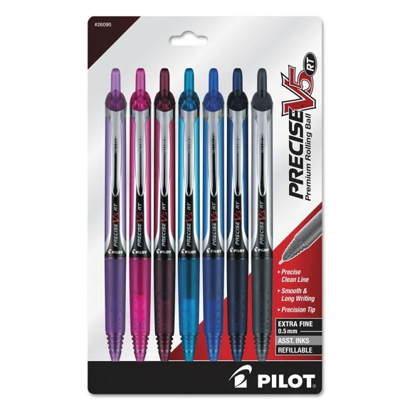 Pilot Precise V5Rt Retractable Roller Ball Pen 0.5Mm Assorted Ink/Barrel