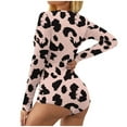 thumbnail image 2 of Brilliant Sleepwear for Women Plus Size Clearance Women’s Valentine's Day Pajamas Love Chrismas Print V-Neck Long Sleeve Sexy Bodysuit Sexy Lingerie Pajamas Romper, 2 of 6
