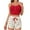 Red, variant on Tnhcen Women's Half Button Floral Print Cami Top Shorts Sleepwear Ribbed Pajamas Homewear Set S-XL