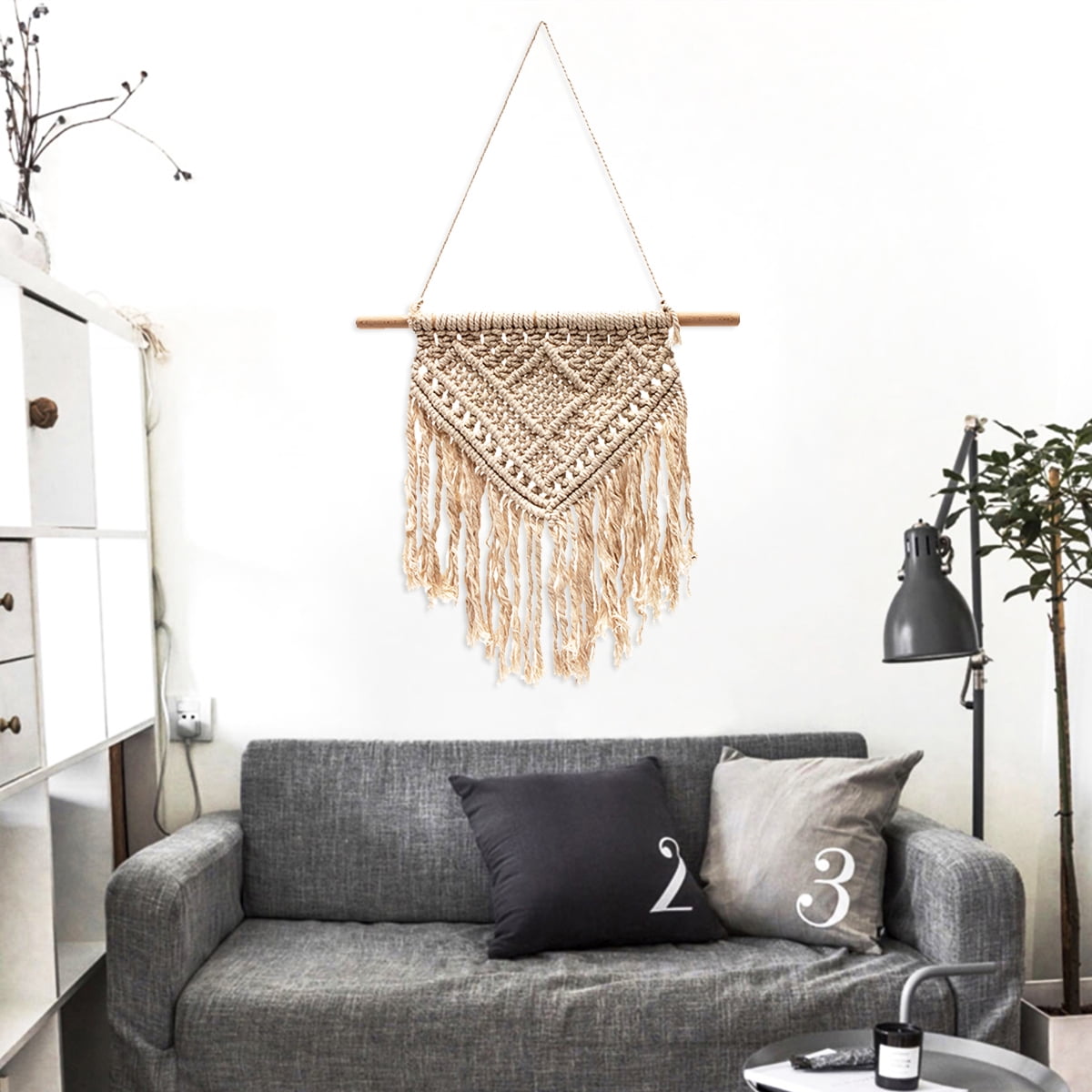 Handmade Macrame Wall Hanging Tapestry Boho Chic Home Decorative Interior Wall Decor Bohemian Ethnic Apartment Dorm Room Art Decor Living Room Bedroom