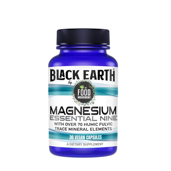 The Food Movement Black Earth Magnesium Essential Nine 30 Vegan Capsules