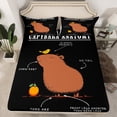 thumbnail image 2 of Homewish Brown Capybara 4pcs Bed Sheets For Kids Boys Girls,Kawaii Animal King Sheets,Cartoon Wildlife Super Cozy Sheet Set,Lightweight Room Decor, 2 of 7