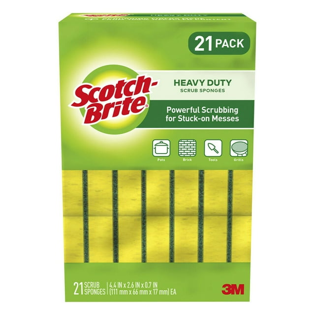 Scotch-Brite Heavy Duty Scrub Sponges, Individually Wrapped 21 pk.