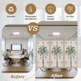 thumbnail image 6 of Palm Tree Window Privacy Film, Green Tropical Plants Ocean Brown Bottom Frosted Glass Window Clings Static Cling UV Heat Blocking Reusable Door Sticker for Bathroom 23.6 x 78.7 Inch, 6 of 9