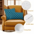 thumbnail image 3 of 2 Pack Outdoor Waterproof Throw Pillows, Teal Stripes Abstract Geometric Decorative Square Pillow Case Patio Pillows for Chair Couch Sofa 16x16in, 3 of 9