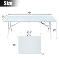 thumbnail image 2 of Luku Camping Table 6FT Picnic Folding Table Free Assembly Durable Foldable Indoor Outdoor Plastic Utility Desk with Carrying Handle, White, 2 of 7