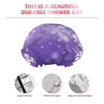 thumbnail image 3 of Kdxio Snowfall Sky White Purple Print Shower Cap for Women,Elastic and Reusable,Double Waterproof Layers Bathing Hat, 3 of 6