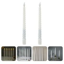 FOMIYES 6Pcs Flameless Taper Candles White Spiral Led Battery Operated For Wedding Birthday Home Holiday Decor